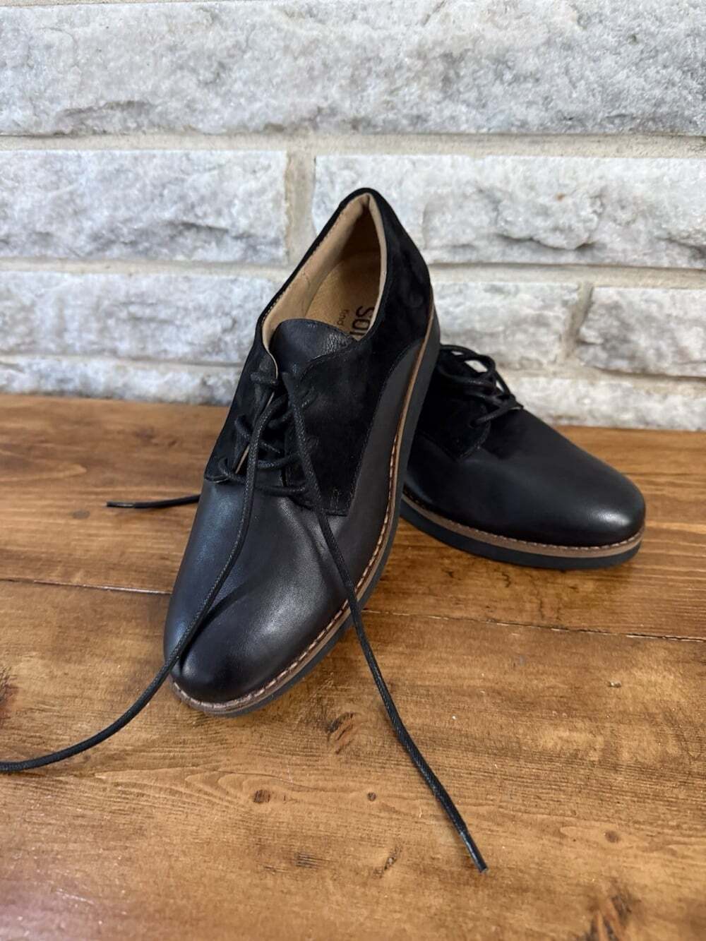 SoftWalk Willis Womens Sz 5.5 Black Leather Suede Oxford Lace Up S1811-006 NEW